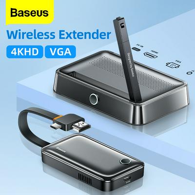 BASEUS 4K Wireless HDMI-compatible Video Transmitter &amp; Receiver Kit 5G Extender Display Adapter Dongle for Mi TV Cast Monitor PC