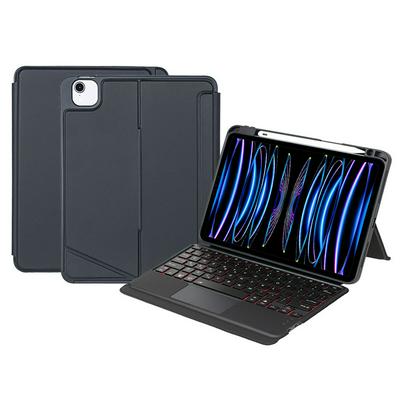T11-AS For iPad air5&air4 10.9/Pro 11 2022&2021&2020&2018 upper pen slot touch backlight detachable Bluetooth keyboard leather case