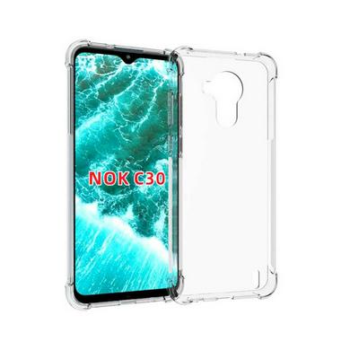 Anti-Fingerprint Non-Slip Waterproof Four Corners Shockproof Transparent Soft TPU Back Cover Protective Case for Nokia C30