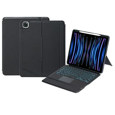 T129-AS For iPad Pro 12.9 2022&2021&2020&2018 Upper Pen Slot Touch Backlight Detachable Bluetooth Keyboard Leather Case