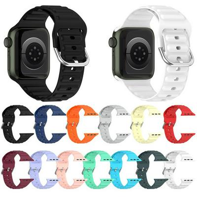 Corrugated silicone strap For Apple watch Ultra 49mm 8 7 45mm 41mm Comfortable Soft Smart Watch Wristband 