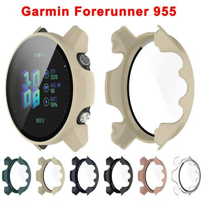 PC Watch Protective Case Cover For Garmin Forerunner 955 Smartwatch Shockproof Full Screen Protector Shell /W Tempered Film