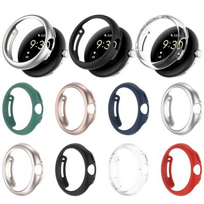 For Google Pixel Watch Half Cover Hard PC Watch Case Anti-scratch Hollow Protective Cover Frame