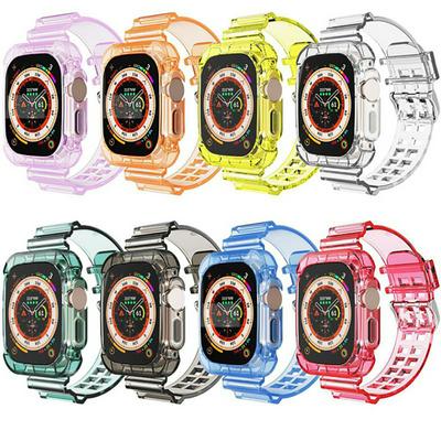 One-Piece Transparent Strap For Apple iWatch Ultra 49mm Case Silicone Glacier Wrist Bracelet For IwatchUltra Smart I Watch Strap