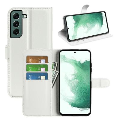 For Samsung Galaxy S23 plus Lychee Pattern Folio Flip Leather Case with Stand and Card Slots Function