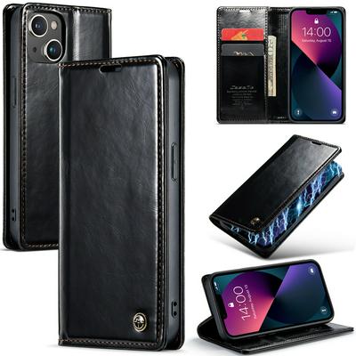 For iPhone 13 Crazy Horse Pattern Shockproof PU Leather Phone Case