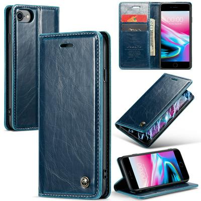 For iPhone 6/7/8/SE2/SE3 Crazy Horse Pattern Shockproof PU Leather Phone Case