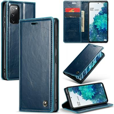 For Samsung Galaxy S20 FE Crazy Horse Pattern Shockproof PU Leather Phone Case