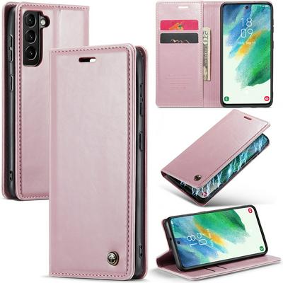 For Samsung Galaxy S21 FE Crazy Horse Pattern Shockproof PU Leather Phone Case