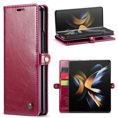 For Samsung Z Fold 4 Crazy Horse Pattern Shockproof PU Leather Phone Case
