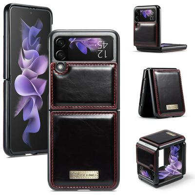 For Samsung Z Flip 3 Crazy Horse Pattern Shockproof PU Leather Phone Case