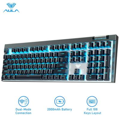 AULA F3050 2.4G+Wired Dual Mode 108 Key Gaming Mechanical Keyboard Cool Light For Computer Gamers