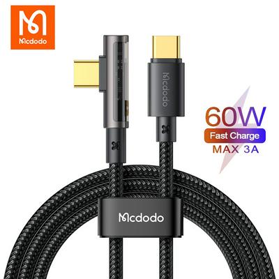 Mcdodo CA-340 60W USB C to Type C Cable For Xiaomi POCO F3 F4 Samsung Macbook Charge Data Sync Cord 90 Degree PD Fast Chargr Phone Wire