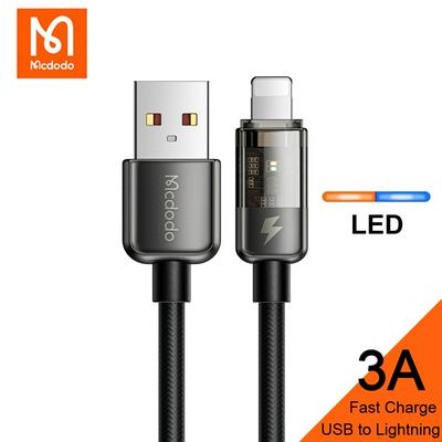 Mcdodo CA-314 USB to Lightning Cable for iPhone 14 13 12 11 Pro Max iPad AirPods 3A iOS Fast Charge Cord Smart Power-off Data Sync Wire