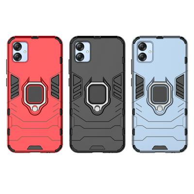 For Samsung Galaxy A04E Black Panther 2 in 1 Detachable Magnetic Attraction Shockproof with Stand Hard PC + Soft TPU Back Cover Case