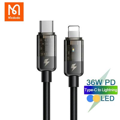 Mcdodo CA-316 Type C to Lightning Cable for iPhone 14 13 12 11 Pro Max Phone Charge Data Sync Cord iOS Smart Fast Charging Chargr Line