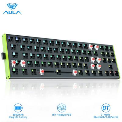 AULA F3174 Keyboard DIY Hotswap Keyboard Wired/Bluetooth/2.4G 74 Keys LED Backlit keyboard For MAC/I0S/ Android /Windows/ipad