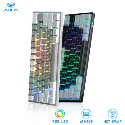 AULA F3261 RGB Hotswap Keyboard 61 Keys wired Mechanical Gaming Keyboard For PC Desktop computer Laptop Office games