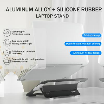 AULA F61 Laptop Cooling Stand 3 Height Adjustable Aluminum Alloy Silicone Non-slip Stable Foldable Convenient Portable Office De
