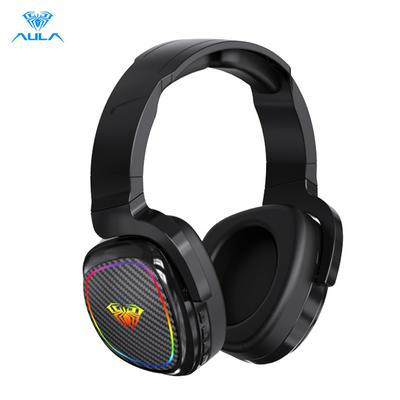 AULA F608 Bluetooth Wireless + Wired Dual Mode Gaming Headset Deep Bass Stereo Headphone with Microphone for LOL Computer Phone