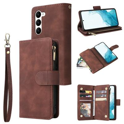 For Samsung Galaxy S23 plus Multi-card Slots Zipper Wallet Style PU Leather Phone Case
