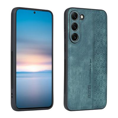 For Samsung Galaxy S23 Plus Embossed Skin-friendly Anti-Scratch Flower Creative Rhombus Pattern Insert Card Case