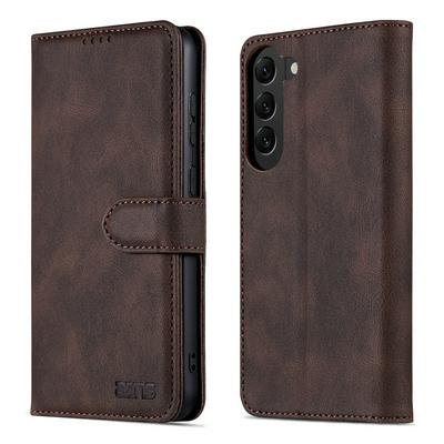 For Samsung Galaxy S23 Magnetic Button Calf Pattern PU Leather + TPU Wallet Phone Case