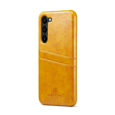 for Samsung Galaxy S23 Oil Wax Pattern Retro Business Shockproof PU Leather Back Cover Protective Case with Card Slots 
