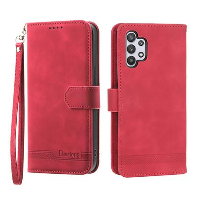For Samsung Galaxy A32 5G Series Line Terms Strong Magnetic Closure PU Leather + TPU Wallet Case