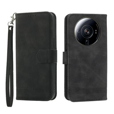 For Xiaomi 12S Ultra Series Line Terms Strong Magnetic Closure PU Leather + TPU Wallet Case