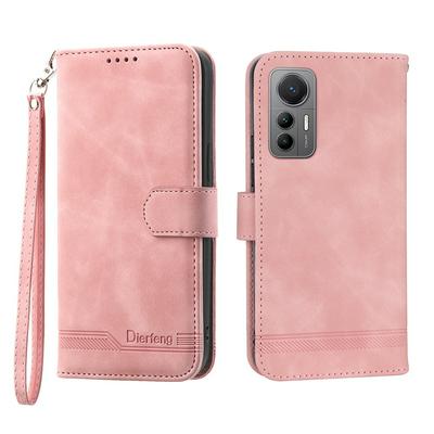 For Xiaomi 12 Lite Series Line Terms Strong Magnetic Closure PU Leather + TPU Wallet Case