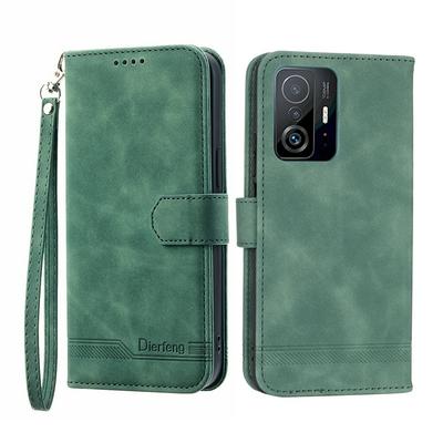 For Xiaomi 11T Series Line Terms Strong Magnetic Closure PU Leather + TPU Wallet Case