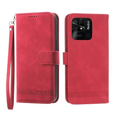 For Xiaomi Redmi 10C Series Line Terms Strong Magnetic Closure PU Leather + TPU Wallet Case