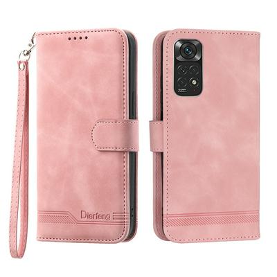 For Xiaomi Redmi Note 11S Series Line Terms Strong Magnetic Closure PU Leather + TPU Wallet Case