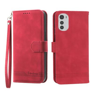 For Motorola Moto G22 Series Line Terms Strong Magnetic Closure PU Leather + TPU Wallet Case