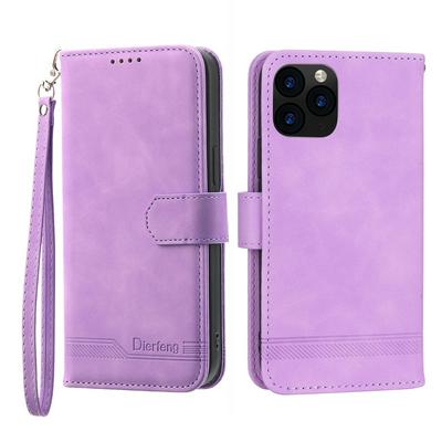 For iPhone 11 Pro Max Series Line Terms Strong Magnetic Closure PU Leather + TPU Wallet Case