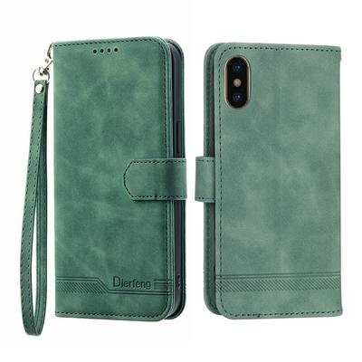 For iPhone X/XS Series Line Terms Strong Magnetic Closure PU Leather + TPU Wallet Case