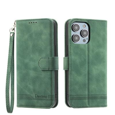 For iPhone 14 Pro Series Line Terms Strong Magnetic Closure PU Leather + TPU Wallet Case