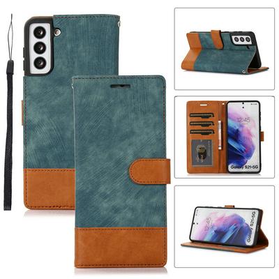 For Samsung Galaxy S21 plus  Retro Splice Scratch-resistant PU Leather Phone Case