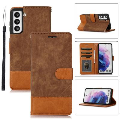 For Samsung Galaxy S21  Retro Splice Scratch-resistant PU Leather Phone Case