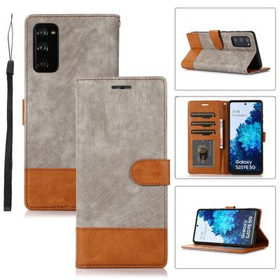 For Samsung Galaxy S20 FE  Retro Splice Scratch-resistant PU Leather Phone Case