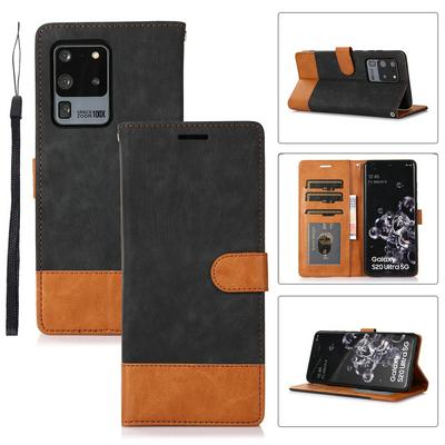 For Samsung Galaxy S20 ultra Retro Splice Scratch-resistant PU Leather Phone Case