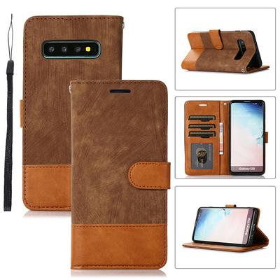 For Samsung Galaxy S10 s Retro Splice Scratch-resistant PU Leather Phone Case