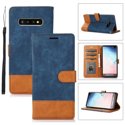 For Samsung Galaxy S10 plus Retro Splice Scratch-resistant PU Leather Phone Case