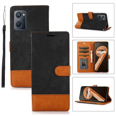 For OPPO Realme 9i Retro Splice Scratch-resistant PU Leather Phone Case