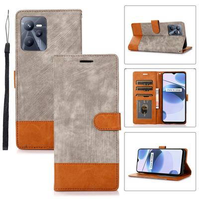 For OPPO C35 Retro Splice Scratch-resistant PU Leather Phone Case