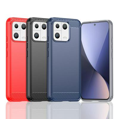 For Xiaomi 13 Carbon Fiber Drawing Series Scratch Resistant Shock Absorption Soft TPU Back Cover Case