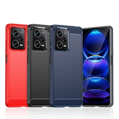 For Xiaomi Redmi Note 12 Pro Carbon Fiber Drawing Series Scratch Resistant Shock Absorption Soft TPU Back Cover Case