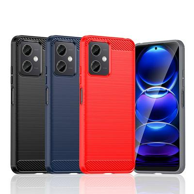 For Xiaomi Redmi Note 12 Carbon Fiber Drawing Series Scratch Resistant Shock Absorption Soft TPU Back Cover Case