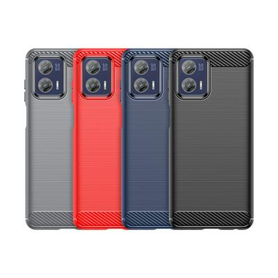 For Motorola G73 Carbon Fiber Drawing Series Scratch Resistant Shock Absorption Soft TPU Back Cover Case